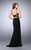 La Femme - 24036 Seductive Crisscrossed Leather Two-Piece Long Evening Gown Special Occasion Dress