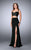 La Femme - 24036 Seductive Crisscrossed Leather Two-Piece Long Evening Gown Special Occasion Dress