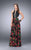 La Femme - 24273 Enthralling Halter Floral Print A-Line Long Evening Gown Evening Dresses