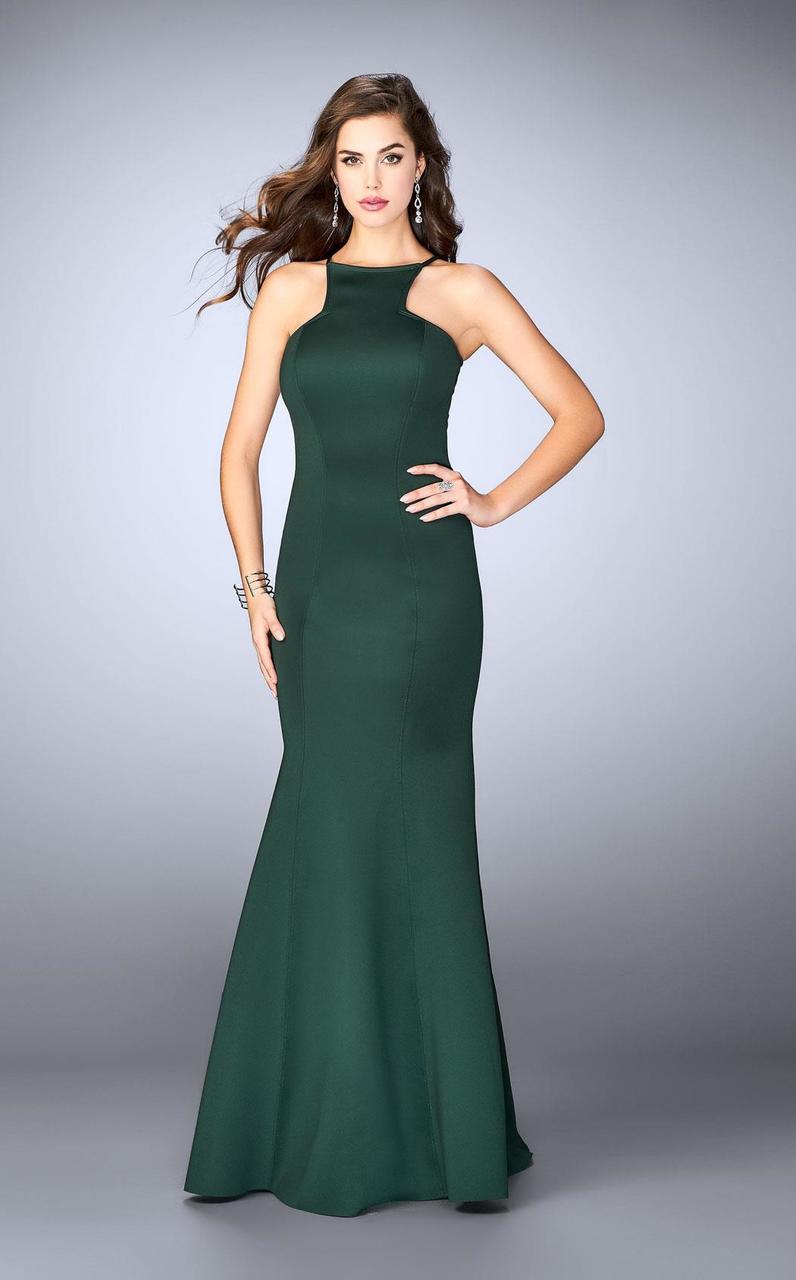 La Femme Open Back Long Prom Dress Papaya / 00 La Femme Open Back Long Prom Dress Papaya / 00