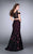 La Femme - 24583 Cold Shoulder Mermaid Skirt Rhinestone Lace Prom Dress Special Occasion Dress