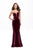 La Femme - 25158 Deep Sweetheart Velvet Sheath Dress Special Occasion Dress 00 / Wine