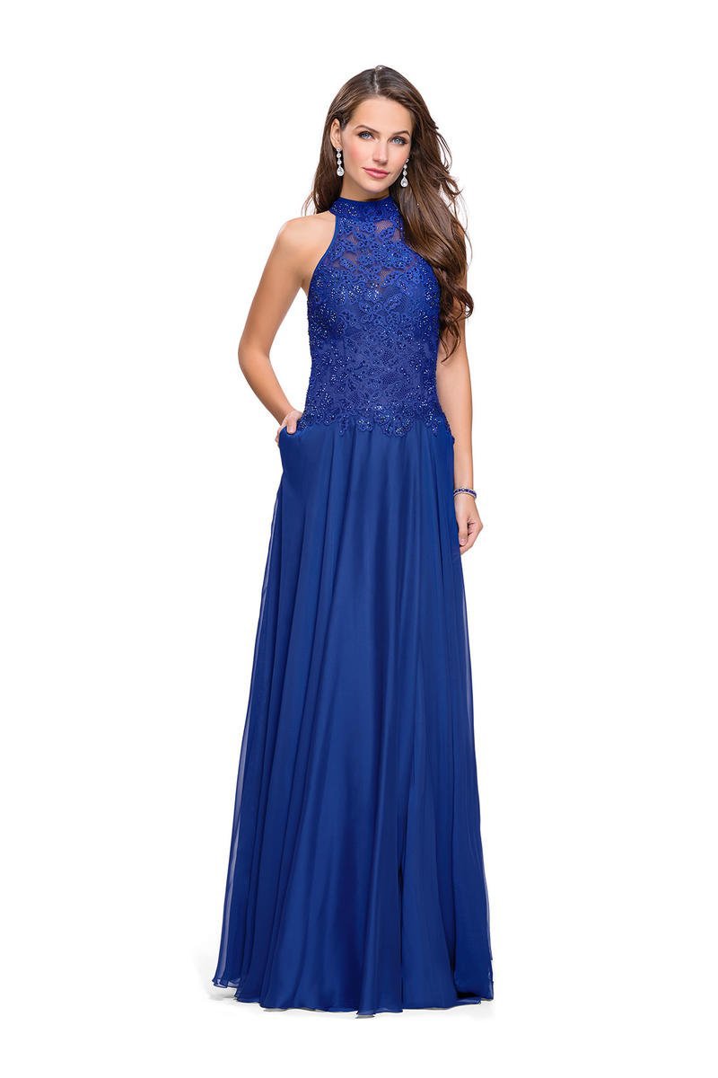 Bejeweled Illusion Halter Evening Ballgown main image 0