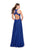 La Femme - 25355 Bejeweled Illusion Halter Lace Chiffon Gown Special Occasion Dress