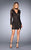 La Femme - 25373 V-Neck Sheath Dress Special Occasion Dress 00 / Black