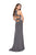 La Femme - 25422 Strappy Fitted Slit Halter Dress Special Occasion Dress