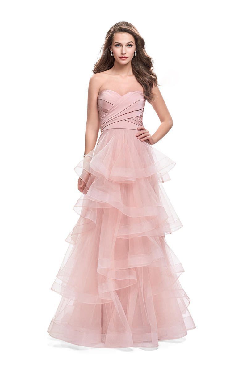 La Femme - 25430 Strapless Strappy Layered Tulle Dress Couture Candy La Femme - 25430 Strapless Strappy Layered Tulle Dress Couture Candy