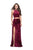 La Femme - 25431 Two Piece Halter Fitted Dress Special Occasion Dress 00 / Wine