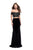 La Femme - 25496 Two Piece Off Shoulder Mermaid Gown Special Occasion Dress 00 / Black