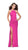 La Femme - 25540 Sleeveless High Halter Satin Sheath Gown Special Occasion Dress 00 / Hot Fuchsia