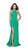 La Femme - 25540 Sleeveless High Halter Satin Sheath Gown Special Occasion Dress 00 / Jade