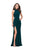 La Femme - 25641 Strappy High Neck Fitted Dress Special Occasion Dress 00 / Hunter Green