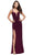 La Femme - 25648 Plunging Sweetheart Crisscross Strapped Gown Evening Dresses 00 / Dark Berry