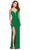La Femme - 25648 Plunging Sweetheart Crisscross Strapped Gown Evening Dresses 00 / Emerald