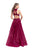 La Femme - 25664 Beaded Lace High Halter Organza Dress Special Occasion Dress
