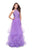 La Femme - 25671 High Halter Lace Bodice Tiered Tulle Gown Special Occasion Dress 00 / Wisteria