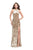 La Femme - 25734 Fitted Halter Strappy Dress Special Occasion Dress 00 / Nude