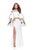 La Femme - 25741 Two Piece Long Bell Sleeve Jersey Sheath Dress Special Occasion Dress 00 / Ivory