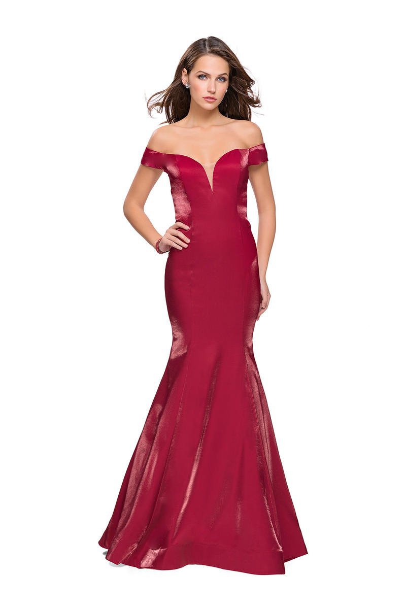 La Femme 25764 Long Formal Mermaid Dress Deep Red / 00 La Femme 25764 Long Formal Mermaid Dress Deep Red / 00