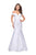 La Femme - 25764 Two Tone Off-Shoulder Satin Mermaid Dress Special Occasion Dress 00 / White