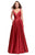 La Femme - 26015 Plunging Sweetheart Mikado A-line Dress Special Occasion Dress 00 / Deep Red