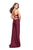 La Femme - 26036 V-neckline Strappy Open Back Fitted Gown Special Occasion Dress