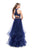 La Femme - 26077 Two-Piece Bejeweled High Halter Tulle Cascade Gown Special Occasion Dress