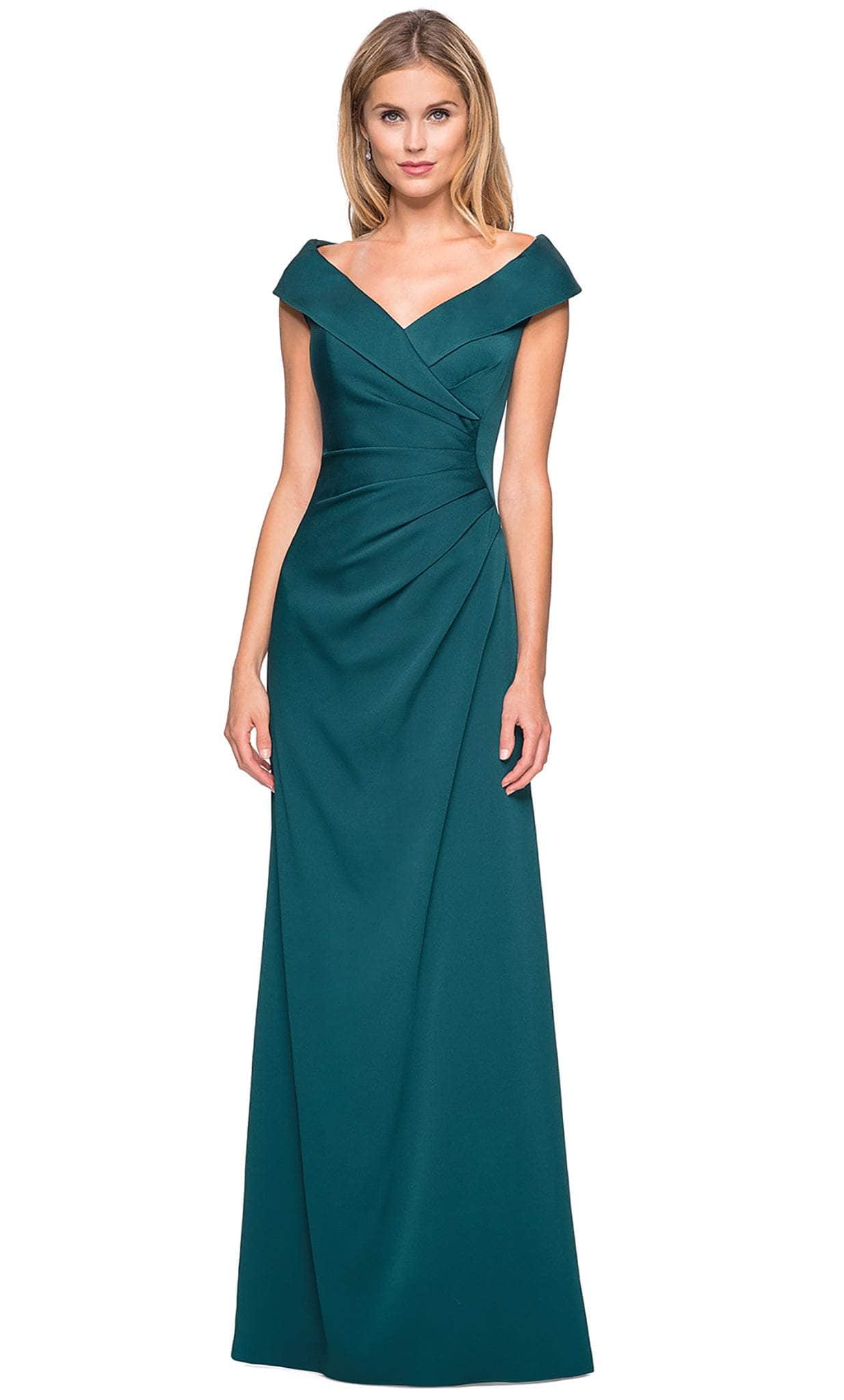 La Femme - 26523 Wide V Neck Fold Over Sleeves Long Gown 18 / Light Blush - Shop La Femme Dresses On Couture Candy at CoutureCandy.com La Femme - 26523 Wide V Neck Fold Over Sleeves Long Gown 18 / Light Blush - Shop La Femme Dresses On Couture Candy at CoutureCandy.com