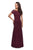 La Femme - 26875 Short Sleeve Lace Bateau Trumpet Dress Mother of the Bride Dresses 2 / Garnet