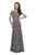 La Femme - 26875 Short Sleeve Lace Bateau Trumpet Dress Mother of the Bride Dresses 2 / Platinum