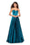La Femme - 27506 Strapless Sweetheart Metallic Empire Gown Prom Dresses 00 / Teal