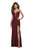 La Femme - 27512 Strappy Open Back Plunging Sweetheart Dress Special Occasion Dress 00 / Burgundy