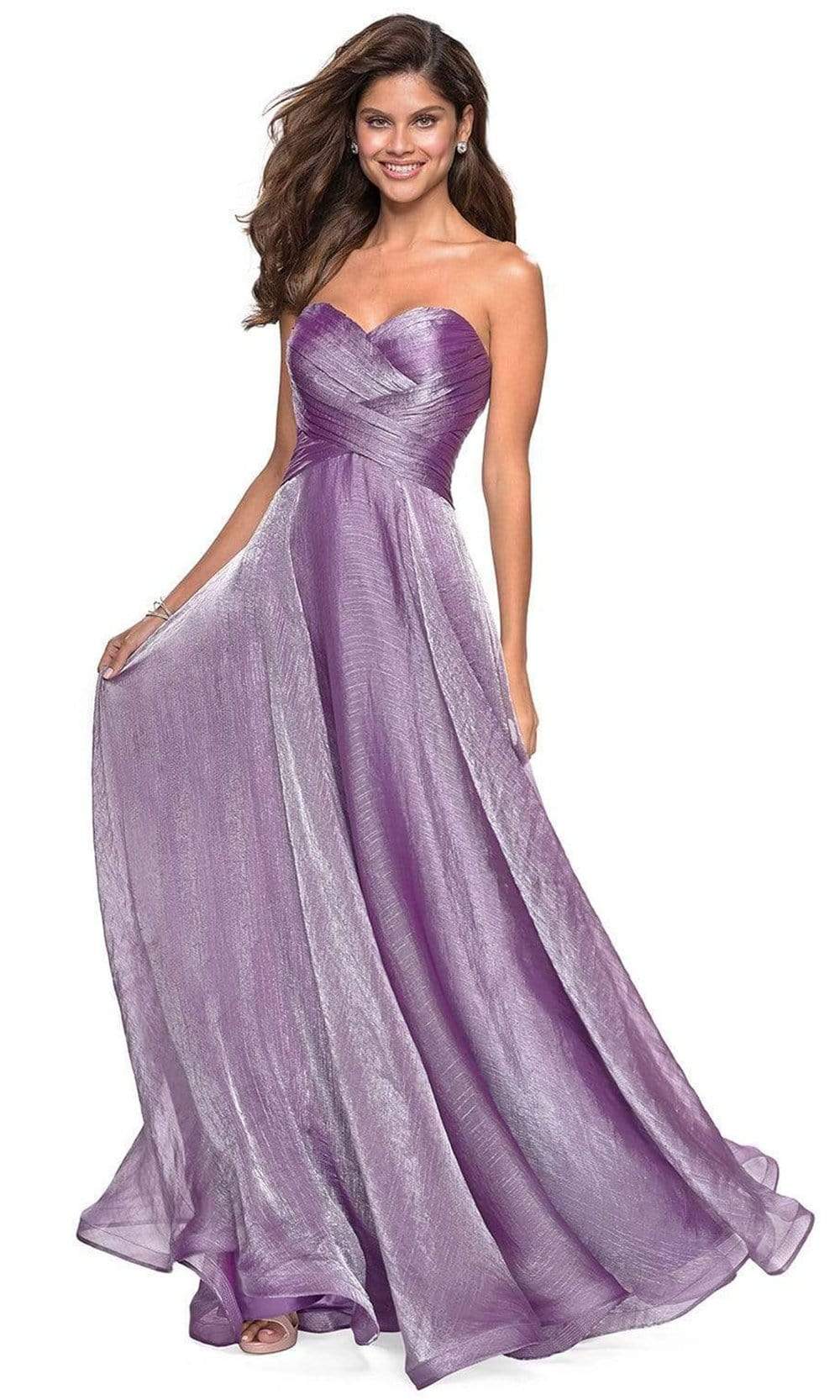 La Femme - 27515 Strapless Sweetheart Metallic Chiffon Prom Dress 14 / Orchid - Shop La Femme Dresses On Couture Candy at CoutureCandy.com La Femme - 27515 Strapless Sweetheart Metallic Chiffon Prom Dress 14 / Orchid - Shop La Femme Dresses On Couture Candy at CoutureCandy.com
