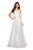 La Femme - 27515 Strapless Sweetheart Metallic Chiffon Prom Dress Bridesmaid Dresses 00 / White