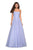 La Femme - 27630 Strapless Ruched Bodice Rhinestone Beaded Tulle Gown Special Occasion Dress 00 / Lilac Mist