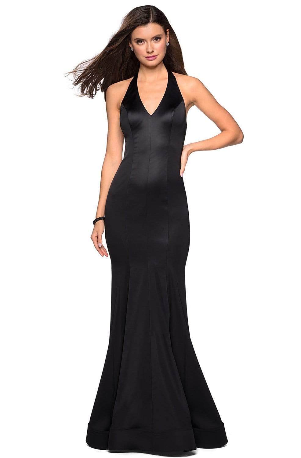 La Femme - 27653 Plunging Halter Fitted Trumpet Evening Gown Couture Candy La Femme - 27653 Plunging Halter Fitted Trumpet Evening Gown Couture Candy