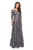 La Femme - 27885 Lace Quarter Length Sleeve Bateau A-line Dress Mother of the Bride Dresses 2 / Platinum