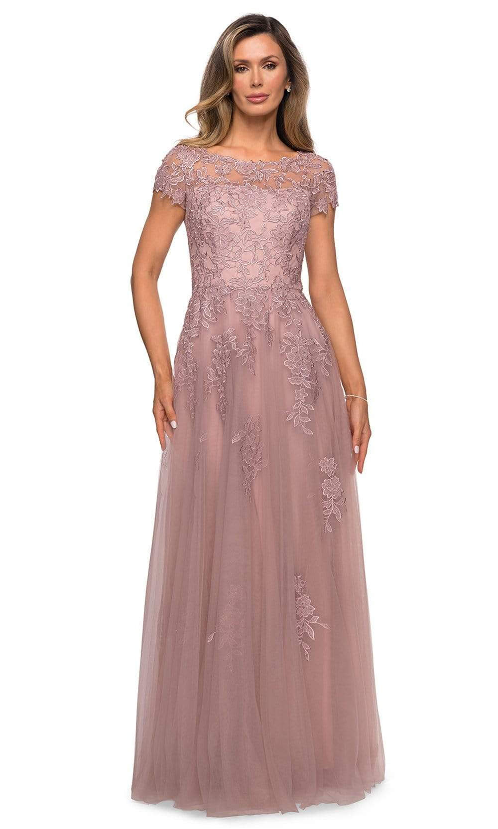 La Femme - 27920 Lace Tulle A-line Mother of the Bride Gown 4 / Navy - Shop La Femme dresses on Couture Candy at CoutureCandy.com La Femme - 27920 Lace Tulle A-line Mother of the Bride Gown 4 / Navy - Shop La Femme dresses on Couture Candy at CoutureCandy.com