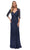 La Femme - 27930 V-Neck Sequin Embellished Dress Mother of the Bride Dresses 4 / Navy