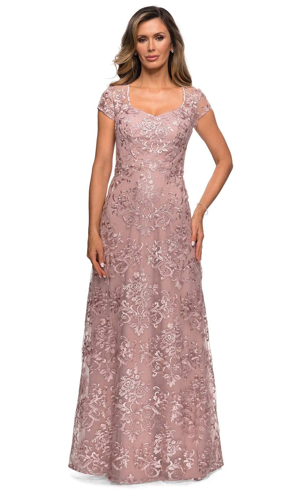 La Femme - 27951 Lace V Neck Sheath Mother of the Bride Dress 10 / Navy - Shop La Femme dresses on Couture Candy at CoutureCandy.com La Femme - 27951 Lace V Neck Sheath Mother of the Bride Dress 10 / Navy - Shop La Femme dresses on Couture Candy at CoutureCandy.com
