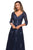 La Femme - 28000 V Neck Floral Lace A-Line Long Gown Mother of the Bride Dresses