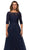 La Femme - 28036 Quarter Length Sleeve Floral Lace A-Line Gown Mother of the Bride Dresses