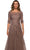 La Femme - 28036 Quarter Length Sleeve Floral Lace A-Line Gown Mother of the Bride Dresses