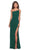 La Femme - 28176 One Shoulder Fitted Jersey Dress with High Slit Bridesmaid Dresses 6 / Emerald