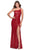 La Femme - 28177 Allover Sequin One Shoulder High Slit Evening Gown Evening Dresses 00 / Red