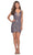 La Femme - 28218 Short Sequined Metallic Faux Wrap Dress Cocktail Dresses 00 / Dark Silver