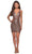 La Femme - 28218 Short Sequined Metallic Faux Wrap Dress Cocktail Dresses 00 / Rose Gold