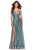 La Femme - 28276 Sequined Open Crisscross Back Dress with Slit Prom Dresses 00 / Mint