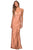 La Femme - 28421 Strappy Ruched V-Neck Sheath Dress Prom Dresses 00 / Light Copper