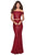 La Femme - 28425 Sequined Off-Shoulder Sheath Dress Prom Dresses 00 / Red